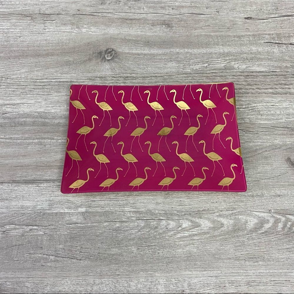 Muse Pink Flamingo & Gold Decorative Tray